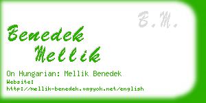 benedek mellik business card